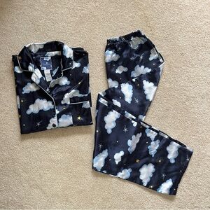 Simpatico Pajama Set, Cloud & Star Print,  Medium, Silky Feel, Navy PJ's